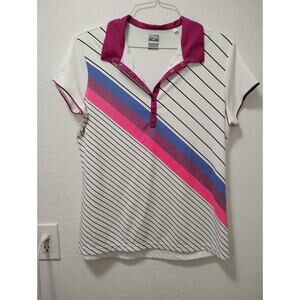 Callaway Women’s XLarge Striped Polo Shirt – Sporty, Golf, Preppy